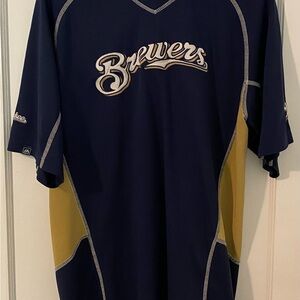 Milwaukee Brewers Batting Practice Warmup Pullover Shirt Men’s Large